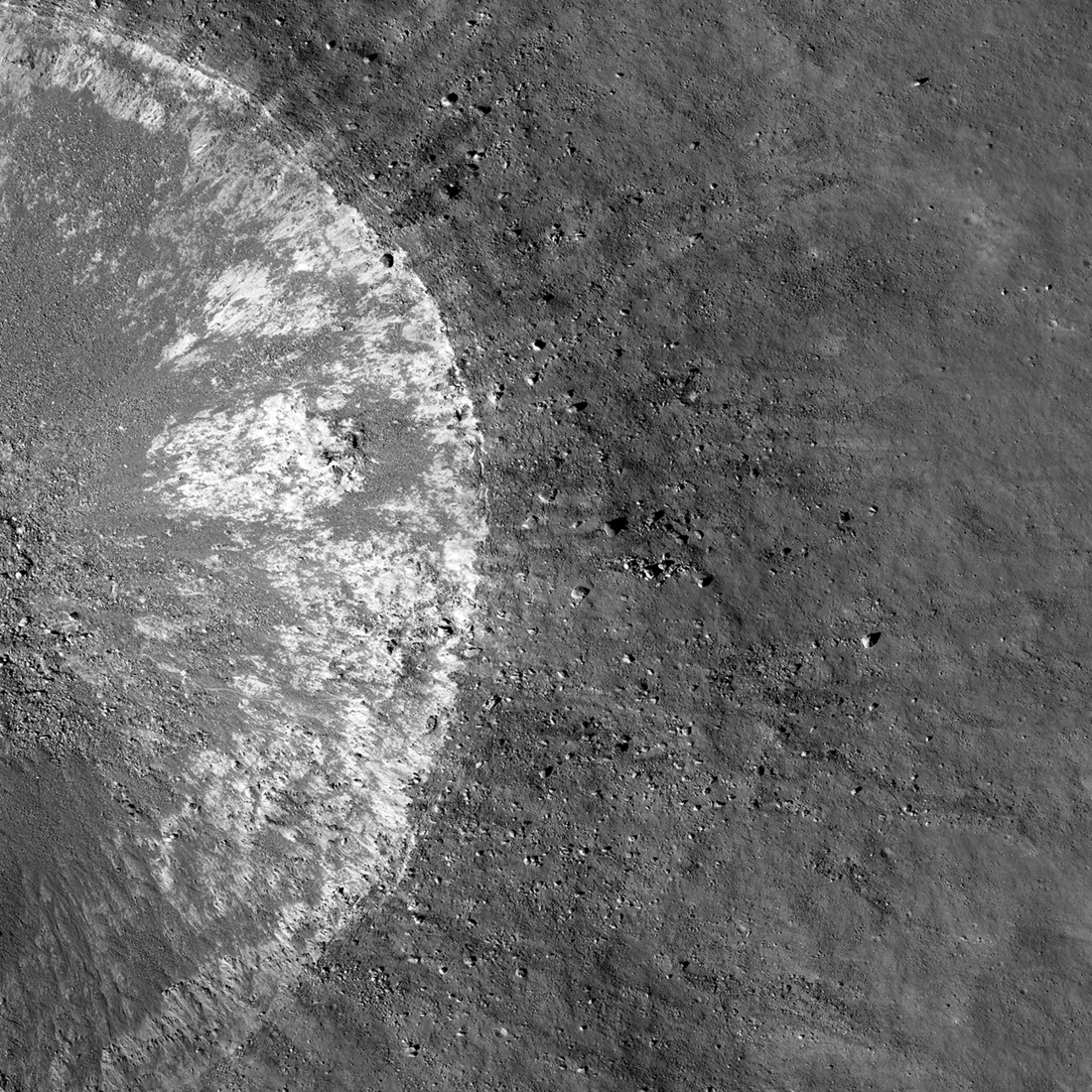 Blocky rim of Posidonius Y crater