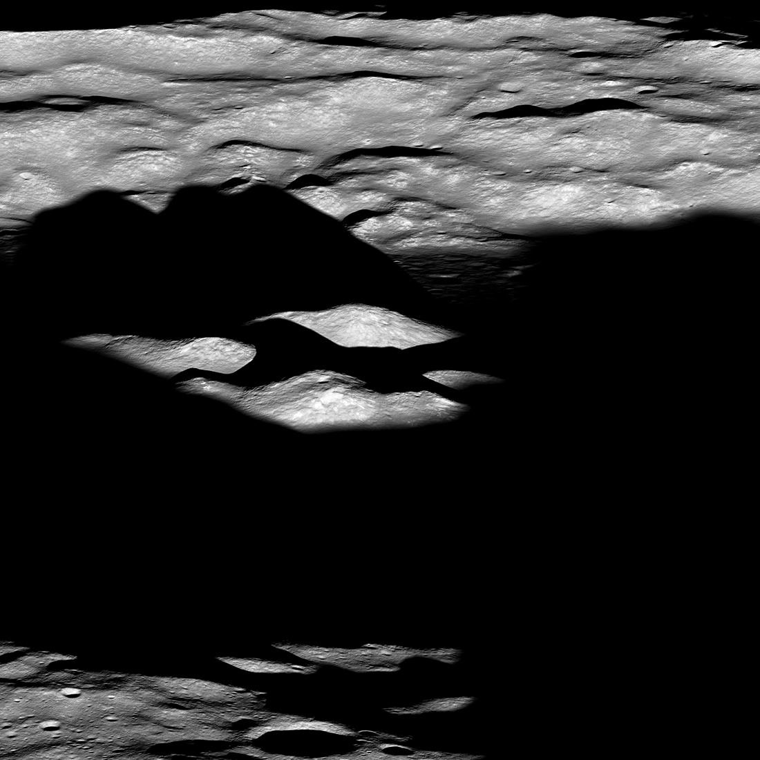 Dawn Over Bhabha Crater