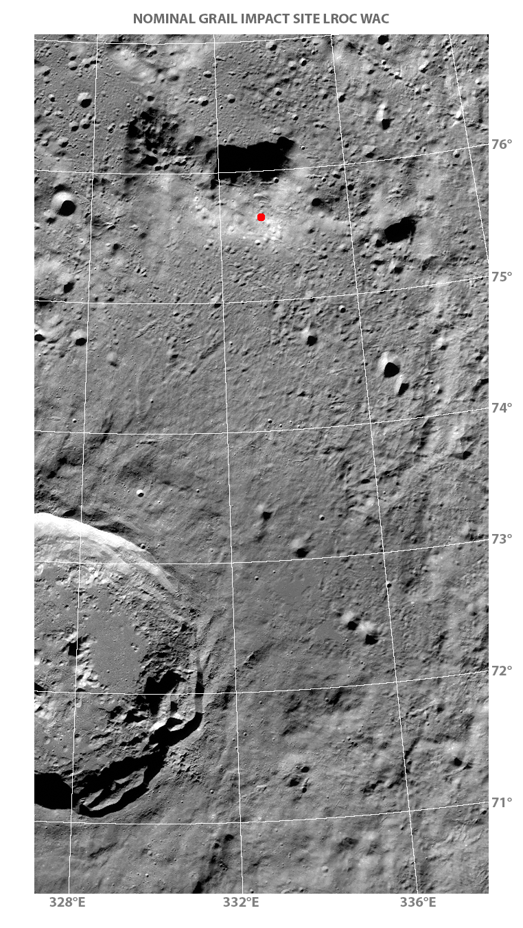 LROC WAC mosaic of GRAIL Impact Site LROC WAC mosaic of GRAIL Impact Site